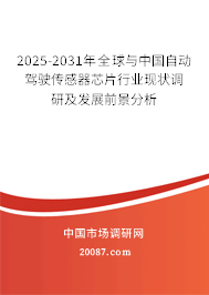 2025-2031年全球与中国自动驾驶传感器芯片行业现状调研及发展前景分析