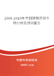 2008-2010年中国铁路用钢市场分析及预测报告