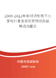 2009-2012年新经济形势下小家电行业发展前景预测及战略咨询报告 2009-2012年新经济形势下小家电行业发展前景预测及战略咨询报告