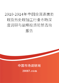 2010-2014年中国金属表面处理及热处理加工行业市场深度调研与战略投资前景咨询报告