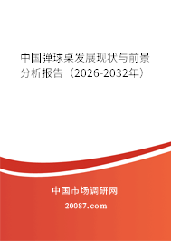 中国弹球桌发展现状与前景分析报告(2026-2032年) 中国弹球桌发展现状与前景分析报告(2026-2032年)