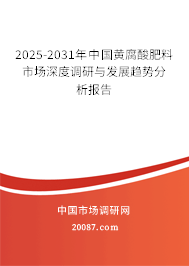 2025-2031年中国黄腐酸肥料市场深度调研与发展趋势分析报告