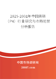 2025-2031年中国黄磷（P4）行业研究与市场前景分析报告
