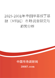 2025-2031年中国甲基叔丁基醚（MTBE）市场调查研究与趋势分析