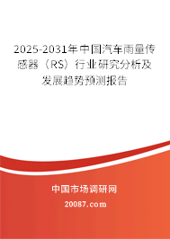 2025-2031年中国汽车雨量传感器（RS）行业研究分析及发展趋势预测报告