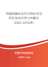 中国墙面粘结剂市场现状调研及发展前景分析报告（2025-2031年）