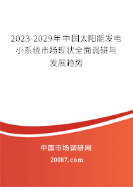 2023-2029年中国太阳能发电小系统市场现状全面调研与发展趋势