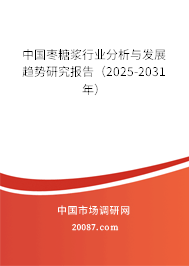 中国枣糖浆行业分析与发展趋势研究报告（2025-2031年）