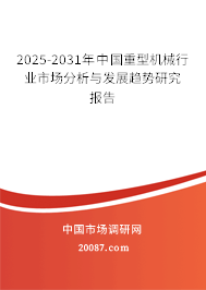 2025-2031年中国重型机械行业市场分析与发展趋势研究报告