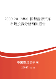 2009-2012年中国新能源汽车市场投资分析预测报告