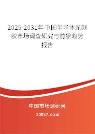 2025-2031年中国半导体光刻胶市场调查研究与前景趋势报告 2025-2031年中国半导体光刻胶市场调查研究与前景趋势报告