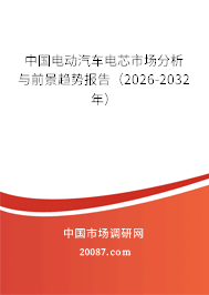 中国电动汽车电芯市场分析与前景趋势报告(2026-2032年) 中国电动汽车电芯市场分析与前景趋势报告(2026-2032年)
