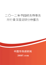 二〇一二年中国税务师事务所行业深度调研分析报告