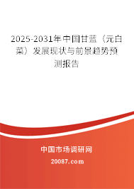 2025-2031年中国甘蓝（元白菜）发展现状与前景趋势预测报告