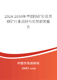 2024-2030年中国钴矿砂及其精矿行业调研与前景趋势报告