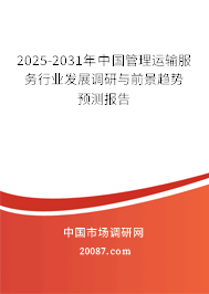 2025-2031年中国管理运输服务行业发展调研与前景趋势预测报告