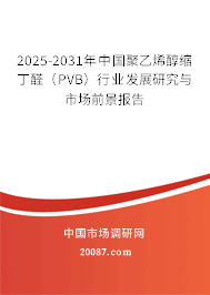 2025-2031年中国聚乙烯醇缩丁醛（PVB）行业发展研究与市场前景报告