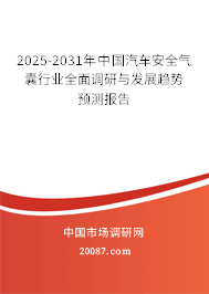 2025-2031年中国汽车安全气囊行业全面调研与发展趋势预测报告