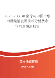 2025-2031年全球与中国十水四硼酸钠发展现状分析及市场前景预测报告 2025-2031年全球与中国十水四硼酸钠发展现状分析及市场前景预测报告