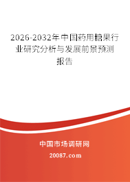 2026-2032年中国药用糖果行业研究分析与发展前景预测报告