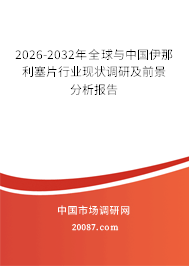 2026-2032年全球与中国伊那利塞片行业现状调研及前景分析报告 2026-2032年全球与中国伊那利塞片行业现状调研及前景分析报告