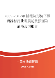 2009-2012年新经济形势下照明器材行业发展前景预测及战略咨询报告
