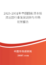 2025-2031年中国国有资本投资运营行业发展调研与市场前景报告 2025-2031年中国国有资本投资运营行业发展调研与市场前景报告