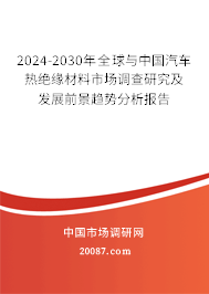 2024-2030年全球与中国汽车热绝缘材料市场调查研究及发展前景趋势分析报告