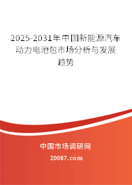 2025-2031年中国新能源汽车动力电池包市场分析与发展趋势 2025-2031年中国新能源汽车动力电池包市场分析与发展趋势