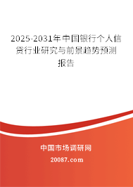 2025-2031年中国银行个人信贷行业研究与前景趋势预测报告
