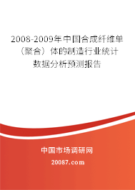 2008-2009年中国合成纤维单（聚合）体的制造行业统计数据分析预测报告