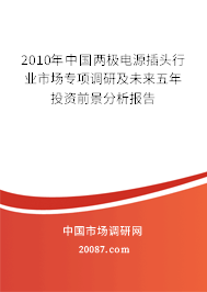 2010年中国两极电源插头行业市场专项调研及未来五年投资前景分析报告