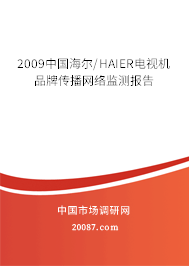 2009中国海尔/HAIER电视机品牌传播网络监测报告