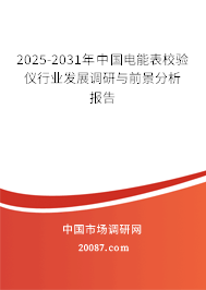 2025-2031年中国电能表校验仪行业发展调研与前景分析报告 2025-2031年中国电能表校验仪行业发展调研与前景分析报告