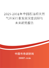 2025-2031年中国石油和天然气开采行业发展深度调研与未来趋势报告