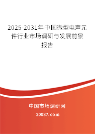 2025-2031年中国微型电声元件行业市场调研与发展前景报告 2025-2031年中国微型电声元件行业市场调研与发展前景报告