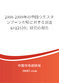 2008-2009年の中国ウエスタンブーツ市場に対する調査・；研究の報告