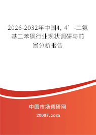 2026-2032年中国4, 4’-二氨基二苯砜行业现状调研与前景分析报告