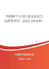 中国地下空间行业发展研究及趋势预测(2025-2031年) 中国地下空间行业发展研究及趋势预测(2025-2031年)