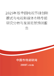2025年版中国电视节目创新模式与电视新媒体市场专题研究分析与发展前景预测报告