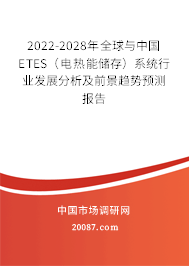 2022-2028年全球与中国ETES（电热能储存）系统行业发展分析及前景趋势预测报告