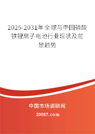 2025-2031年全球与中国磷酸铁锂离子电池行业现状及前景趋势