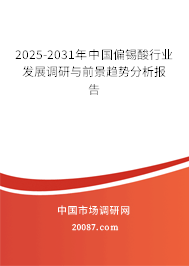 2025-2031年中国偏锡酸行业发展调研与前景趋势分析报告 2025-2031年中国偏锡酸行业发展调研与前景趋势分析报告