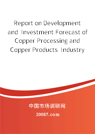 Report on Development and Investment Forecast of Copper Processing and Copper Products Industry of China in 2007-2008 Report on Development and Investment Forecast of Copper Processing and Copper Products Industry of China in 2007-2008