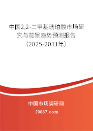 中国2,2-二甲基琥珀酸市场研究与前景趋势预测报告（2025-2031年）