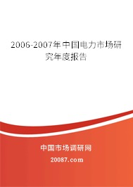 2006-2007年中国电力市场研究年度报告