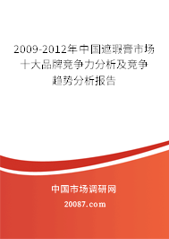 2009-2012年中国遮瑕膏市场十大品牌竞争力分析及竞争趋势分析报告
