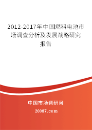 2012-2017年中国燃料电池市场调查分析及发展战略研究报告