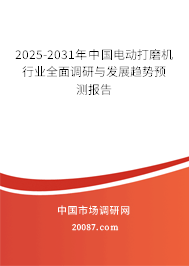2025-2031年中国电动打磨机行业全面调研与发展趋势预测报告