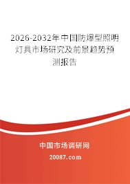 2026-2032年中国防爆型照明灯具市场研究及前景趋势预测报告